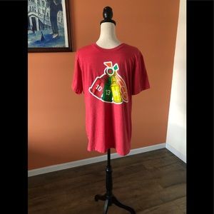 BARSTOOLS red men’s Chicago Blackhawks championships t-shirt